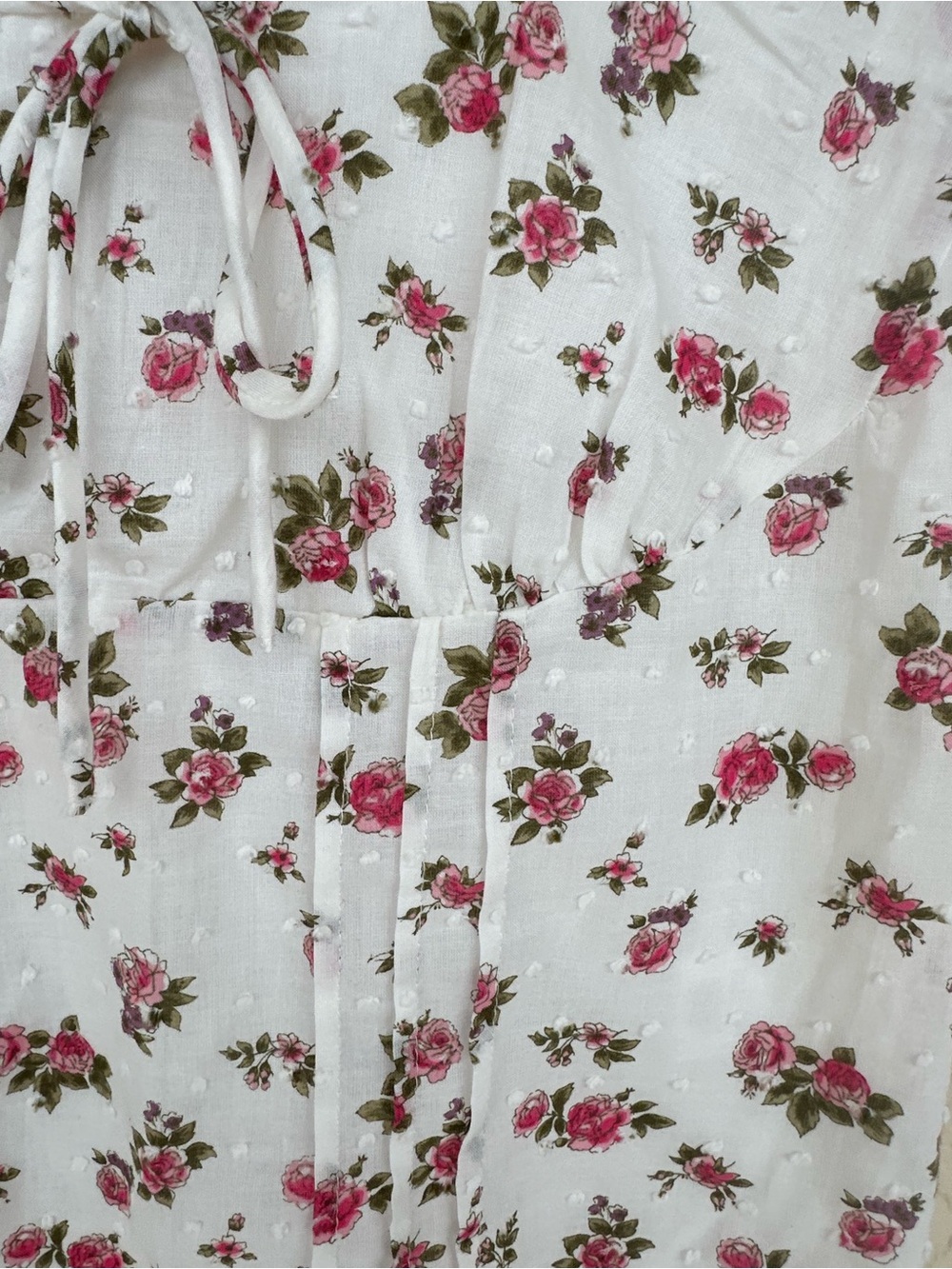 Romantic Floral Swiss Dot Tank Coquette Cottagecore Top M - Picture 3 of 6